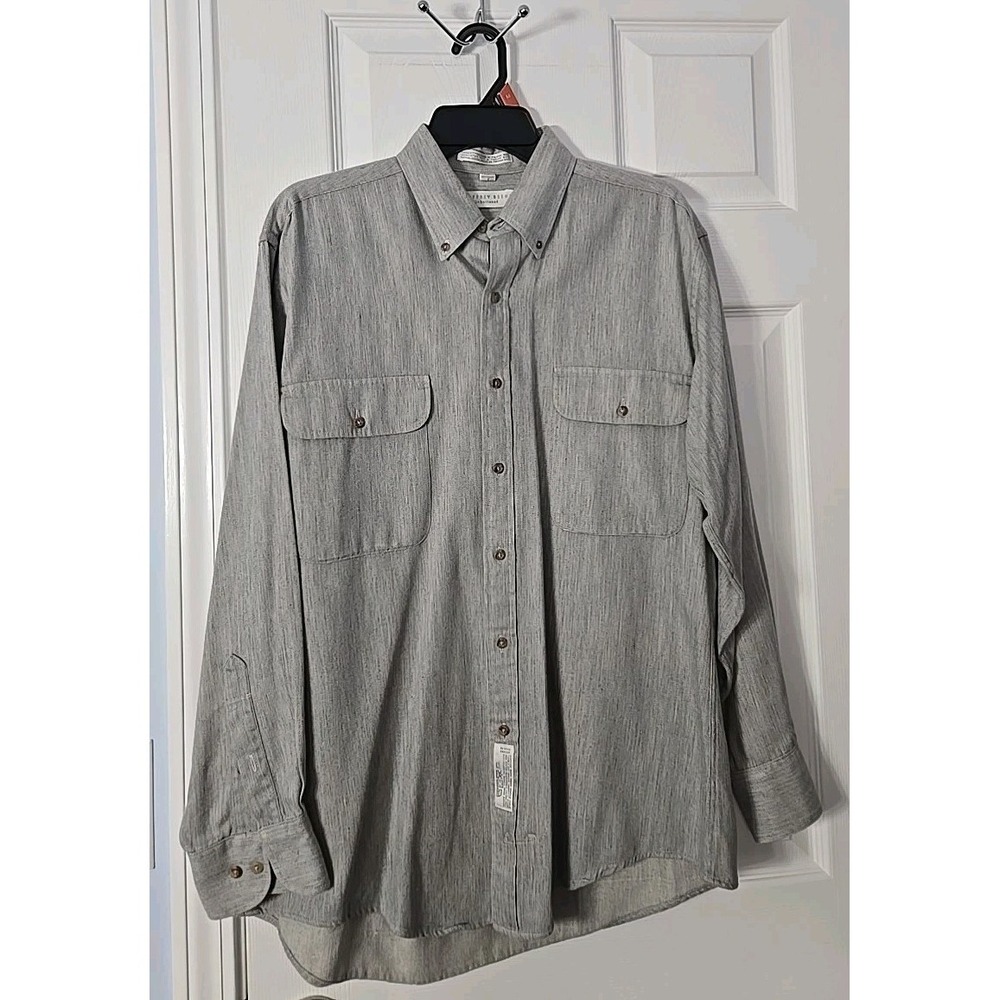 Geoffrey Beene men's button-down Casual shirt wrinkle free grey 15 1/2 32/33